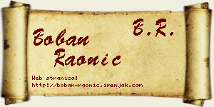 Boban Raonić vizit kartica